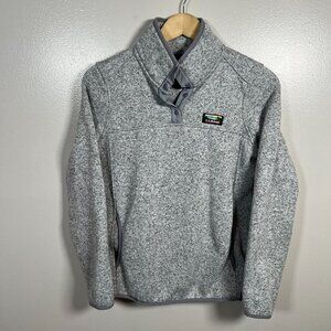 L.L. Bean Sweater Fleece Quarter Snap Womens Size Small Gray Outdoor Hiking